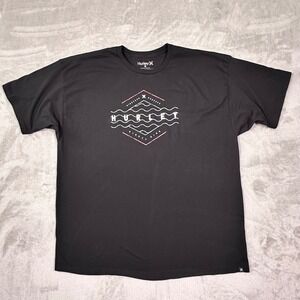 Hurley '1999' Surf Graphic‎ Tee Black Men's 3XL Streetwear Skater Vibe